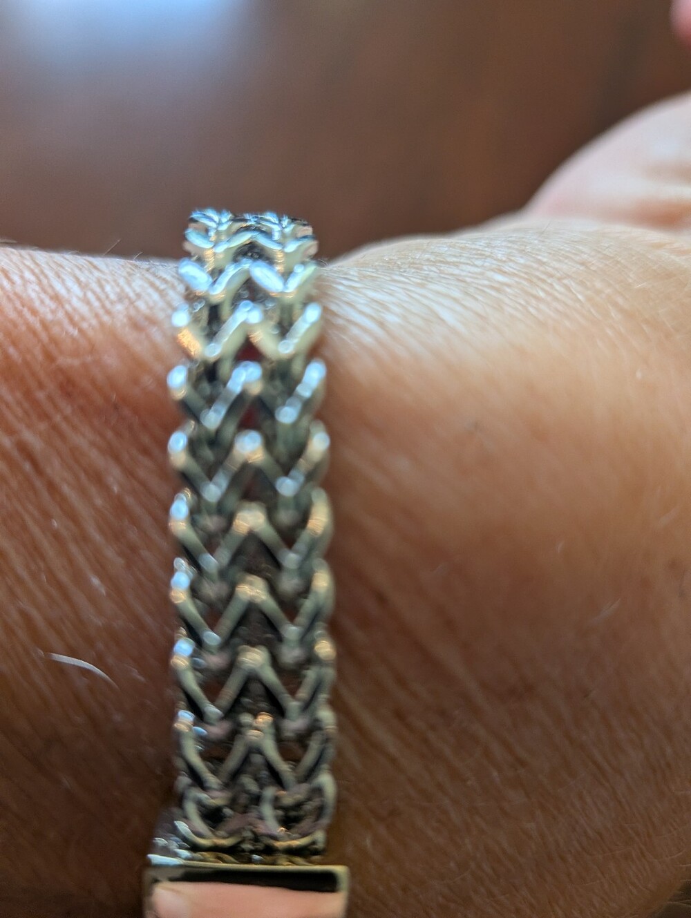Gold and Silver Two-Tone Braided Link Bracelet - Picture 6 of 9